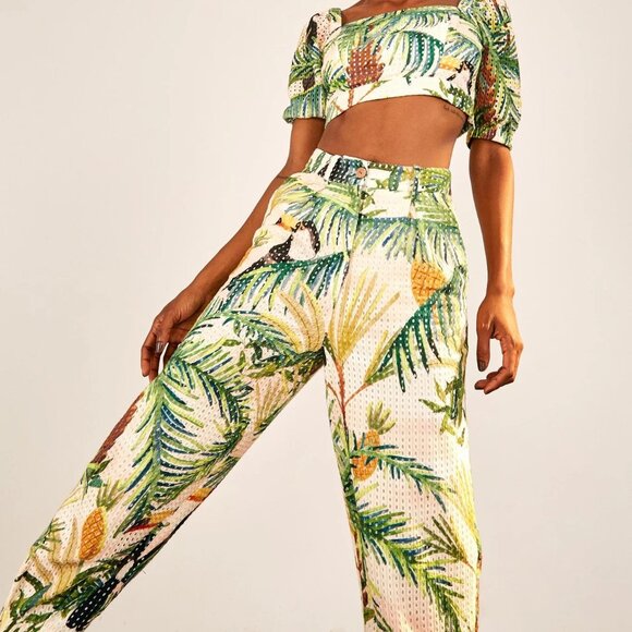 FARM Rio - Toucan Paradise Eyelet Pants - Picture 2 of 7